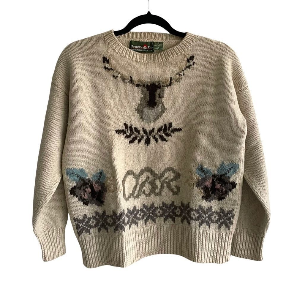 OUTBACK RED Wool Sweater Moose Cream Size Medium